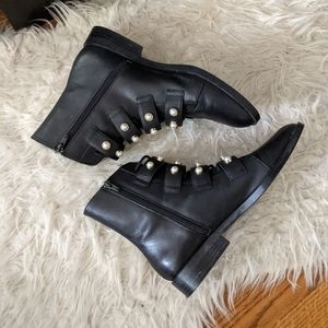 zara pearls boots